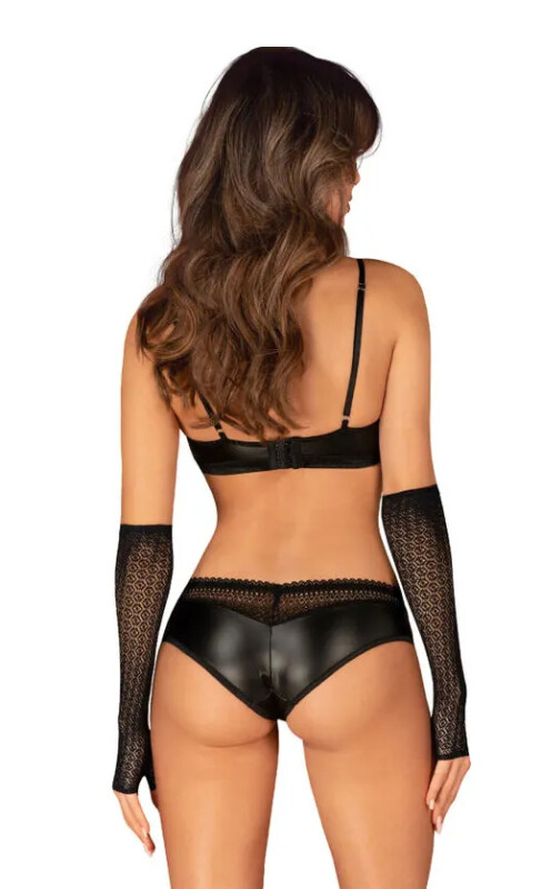 Рукавички сексуальні ажурні One Size A772 Obsessive, чорні, чорні - Зображення 1
