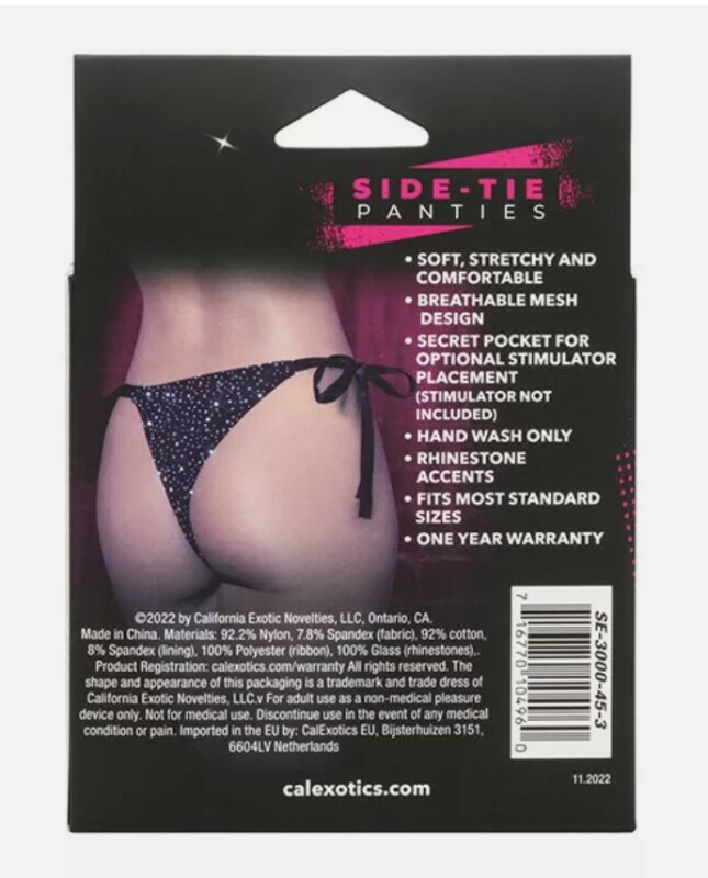 Трусики на зав'язках CalExotics Radiance Side-Tie Panties, чорні, O/S - Изображение 4