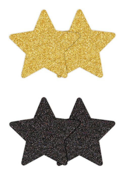 Пестиси у формі зірки Pretty Pasties Stars, чорні та золоті, O/S