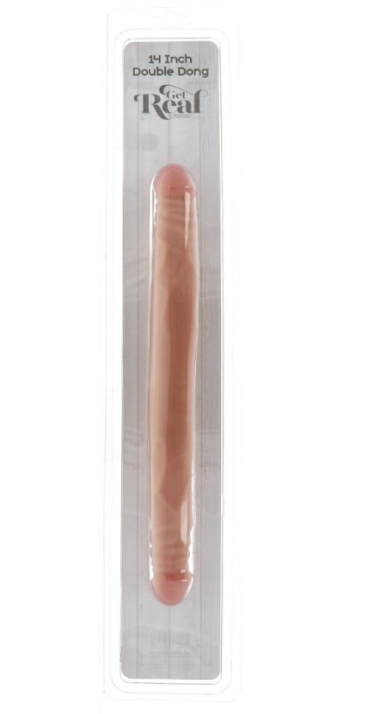 Подвійний фалоімітатор ToyJoy Double Dong, бежевий, 35 х 3.5 см - Зображення 1