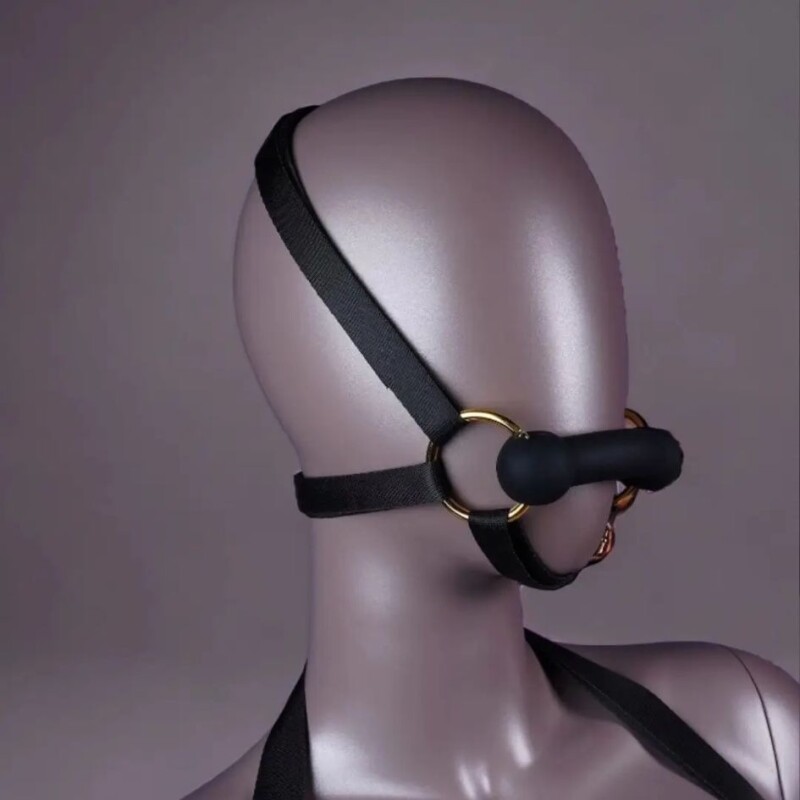 Комплект UPKO Adult Sex Harness And Head Restraint Gear портупея та упряж із кляпом, чорний - Зображення 3