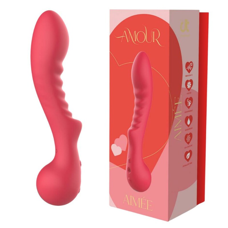Вібратор рельєфний для точки G Dream Toys Amour Aimee червоний, 22 х 4.1 см