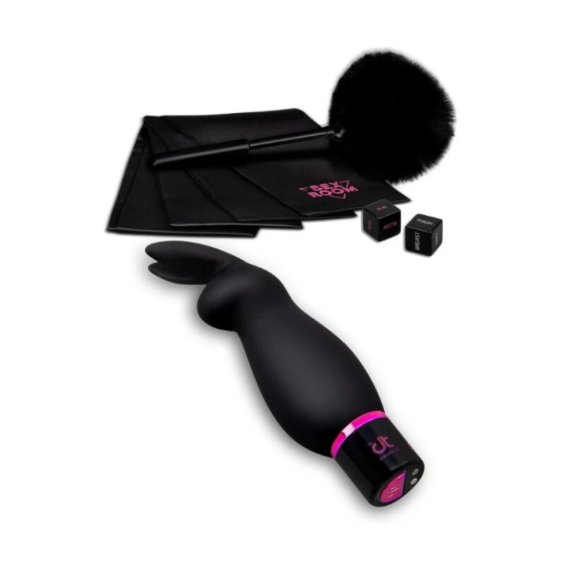 Набір із вібратором для клітора Sex Room Raunchy Kit, 5 предметів та мішечок для зберігання, чорного кольору, 13 см - Изображение 4
