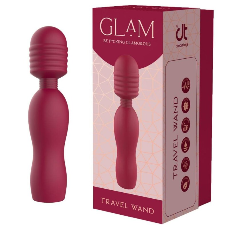 Вібратор мікрофон Dream Toys Glam Travel Wand червоний, 14.5 см х 3.3 см