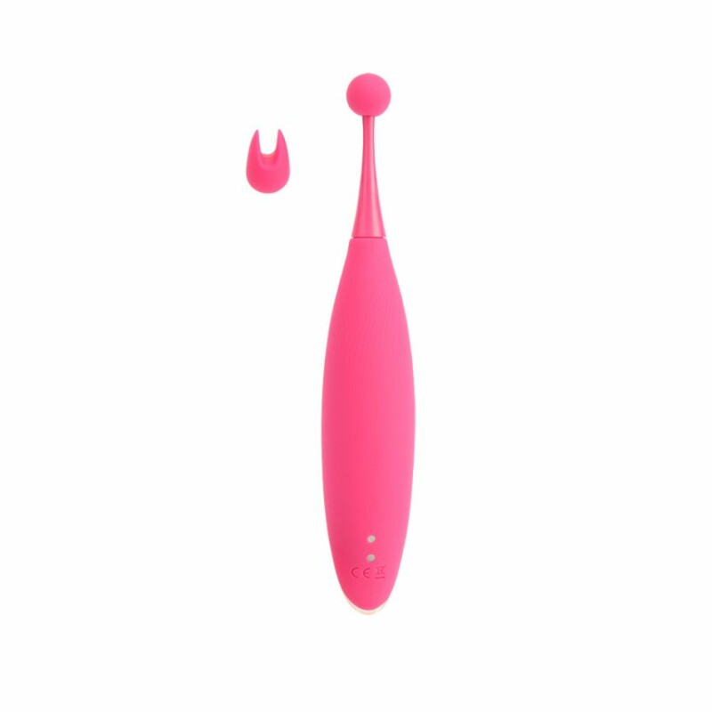 Кліторальний вібратор з насадками Chisa Frisson точковий, рожевий, 16 см - Изображение 1