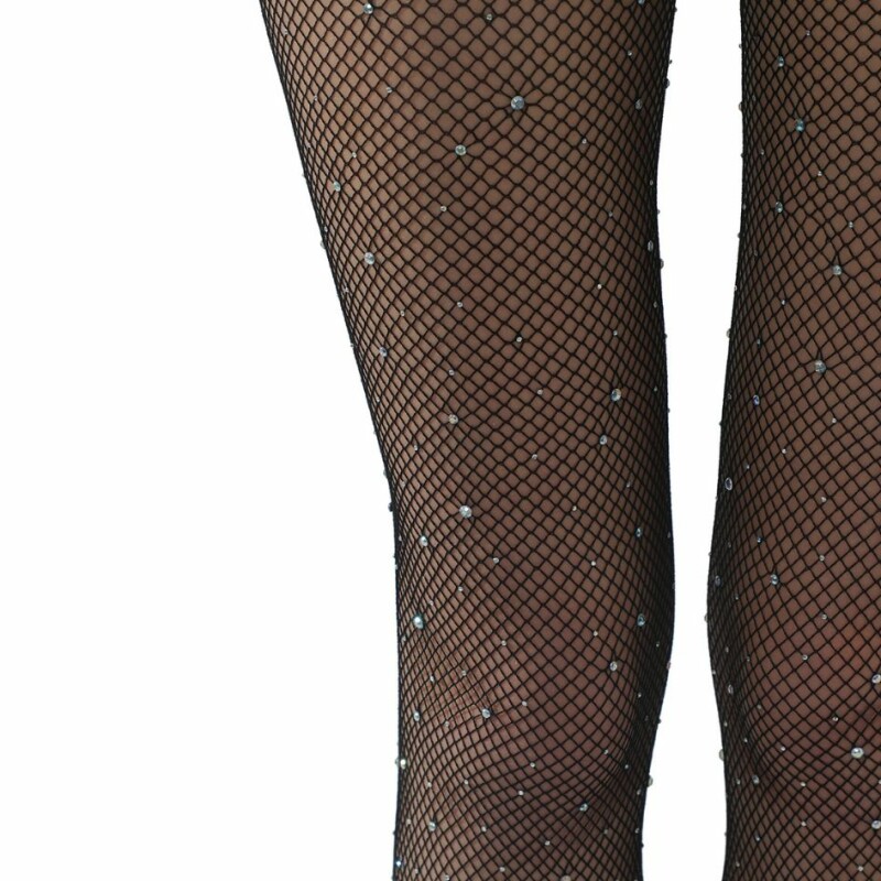 Колготки в сітку зі стразами Star Night Diamonds чорні, XS-M - Изображение 3