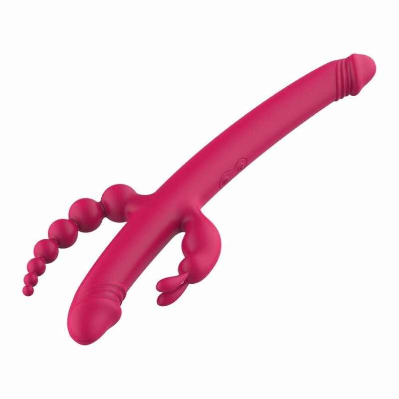 Вібратор з 4 стимулюючими кінцями Dreamtoys Essentials Anywhere Pleasure Vibe Pink рожевий, 40 см х 3.7 см - Изображение 2