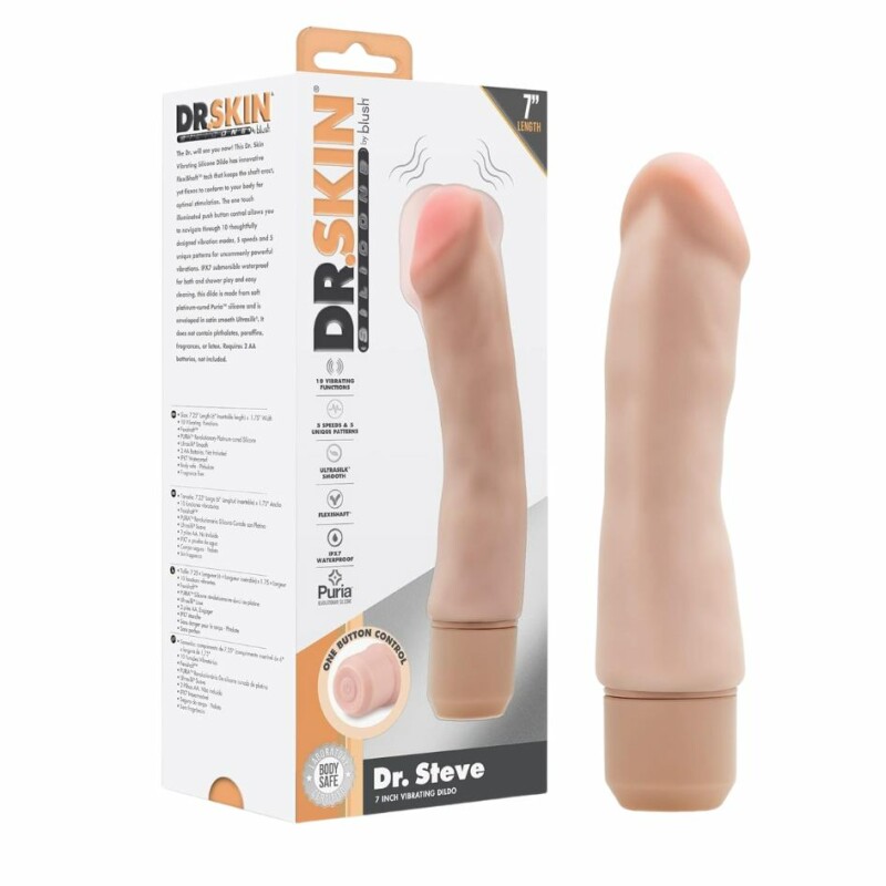 Вібратор реалістичний Blush Dr. Skin бежевий, 19.1 x 3.8 см
