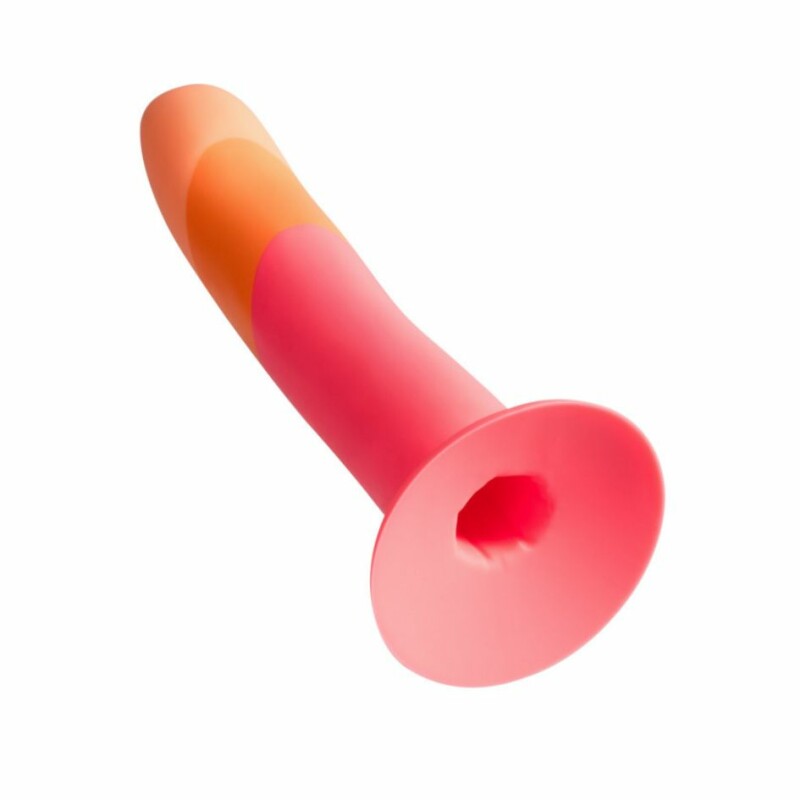 Нереалістичний фалоімітатор ROMP Dizi Dildo насадка на страпон на присосці, для точки G і P, помаранчевий, 18 см х 3.5 см - Изображение 2
