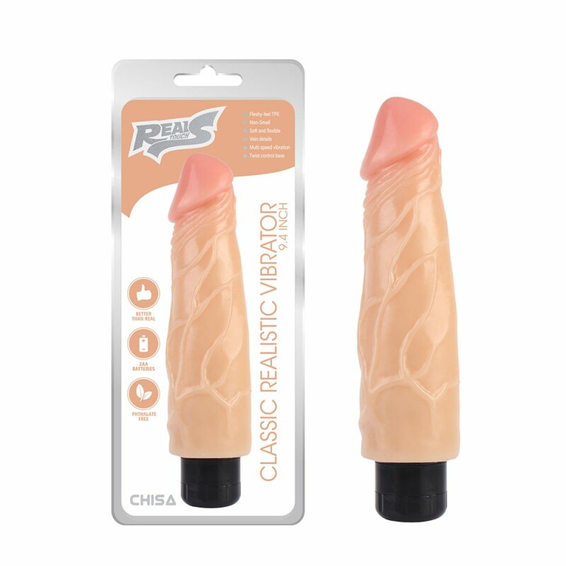 Вібратор реалістичний Chisa RealsTouch Classic, бежевий, 23.8 х 5.5 см