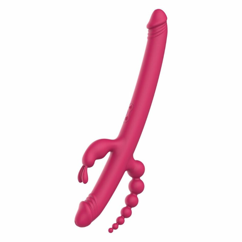 Вібратор з 4 стимулюючими кінцями Dreamtoys Essentials Anywhere Pleasure Vibe Pink рожевий, 40 см х 3.7 см - Изображение 4