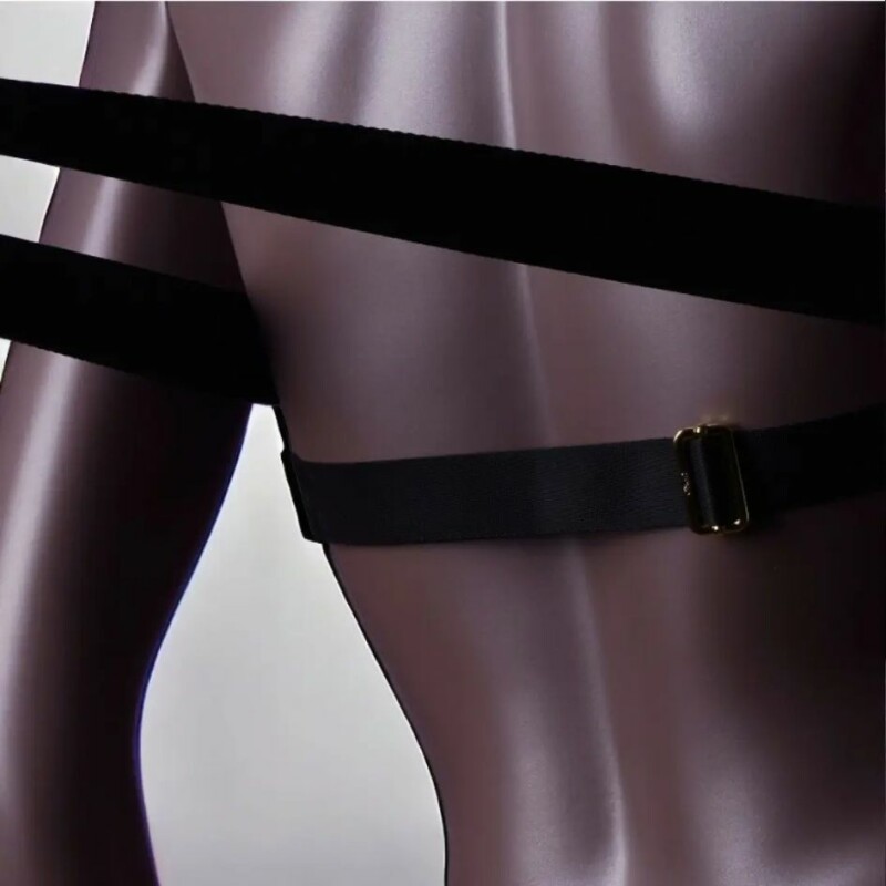Комплект UPKO Adult Sex Harness And Head Restraint Gear портупея та упряж із кляпом, чорний - Зображення 1