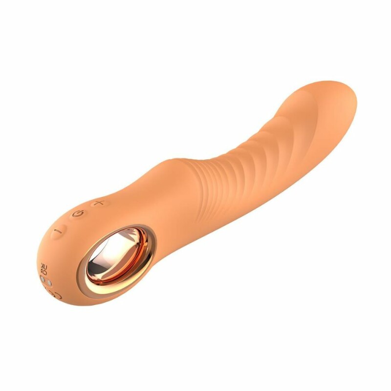 Вібратор ребристий Dream Toys Glam Glam Flexible Ribbed Vibe помаранчевий, 22 х 3.9 см - Изображение 3