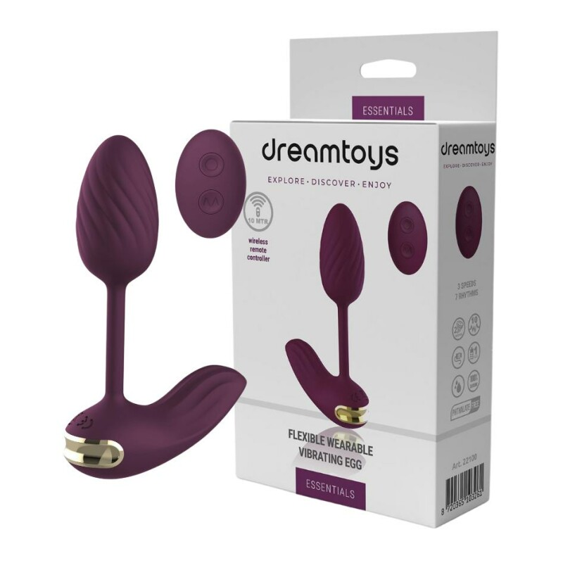 Віброяйце гнучке з пультом управління Dream Toys Essentials, фіолетове