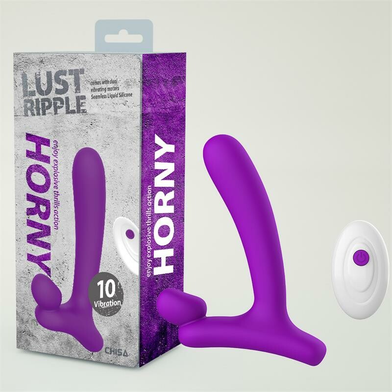 Вібратор зі стимуляцією клітора Chisa Horny hunter vibrating в формі букви L, фіолетовий, 16 х 3.8 см - Зображення 5