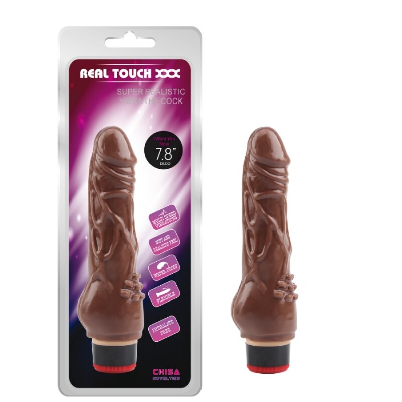 Вібратор реалістичний Chisa Real Touch XXX 7.8, коричневий, 19 х 3.3 см