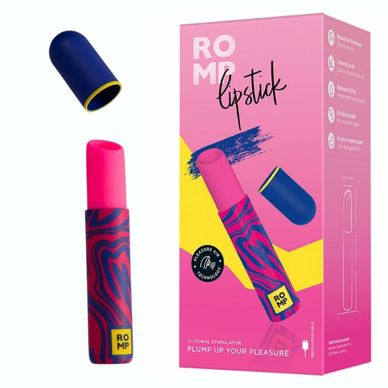 Кліторальний стимулятор вакуумний Romp Lipstick у формі помади, рожевий