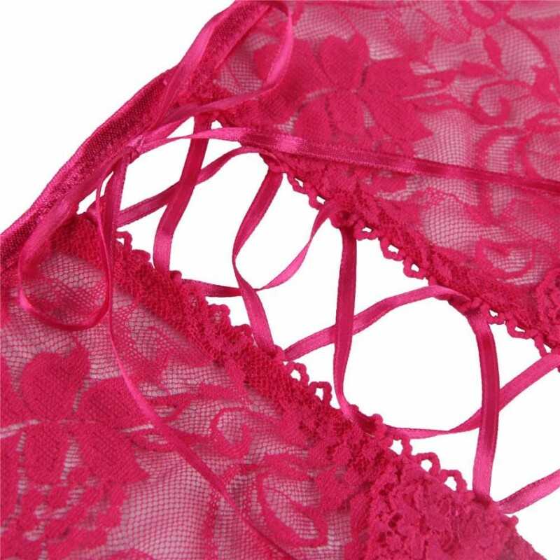 Трусики з доступом на шнурівці зі стрічки Star Night Lace Panty мереживні, рожеві, XS-S - Изображение 3