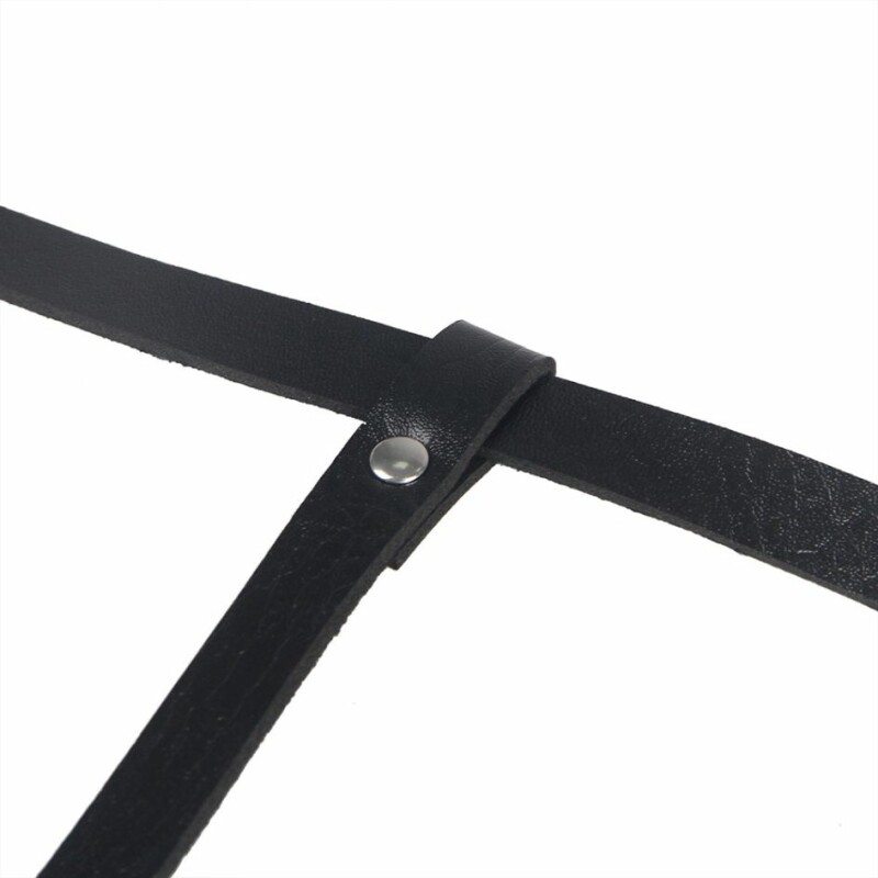 Портупея боді з гартерами Star Night Chest Harness Straps зі шкірозамінника, чорного кольору - Изображение 4