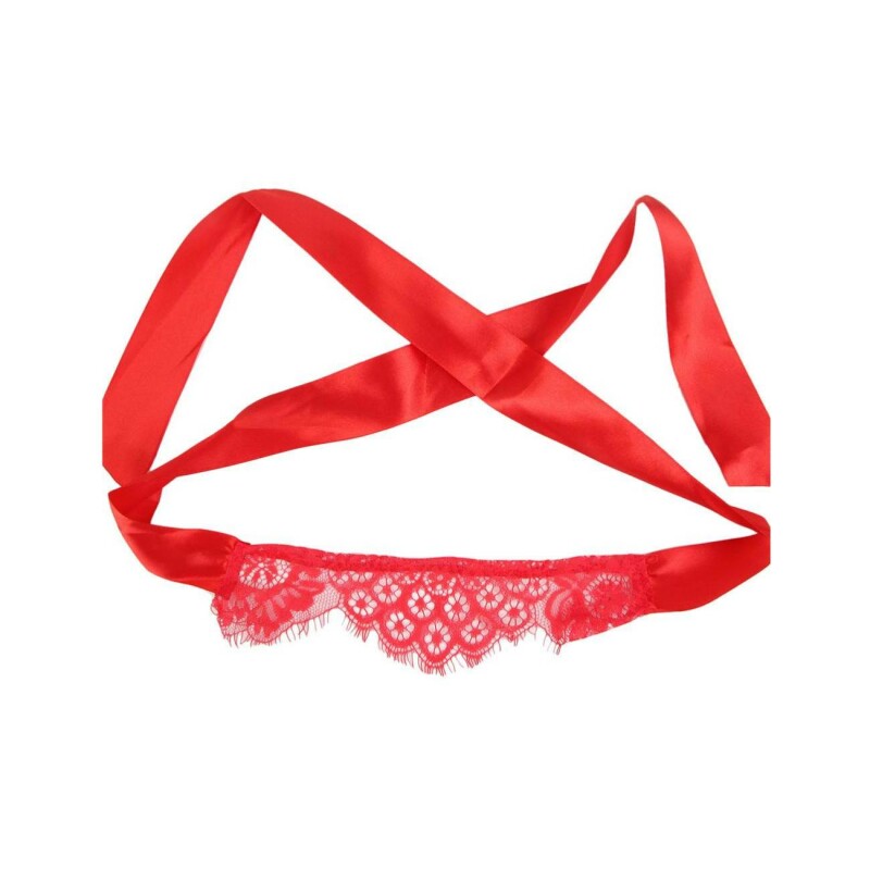 Боді мереживне Star Night Lace Teddy XS-S, з пов'язкою на очі, червоне - Изображение 3