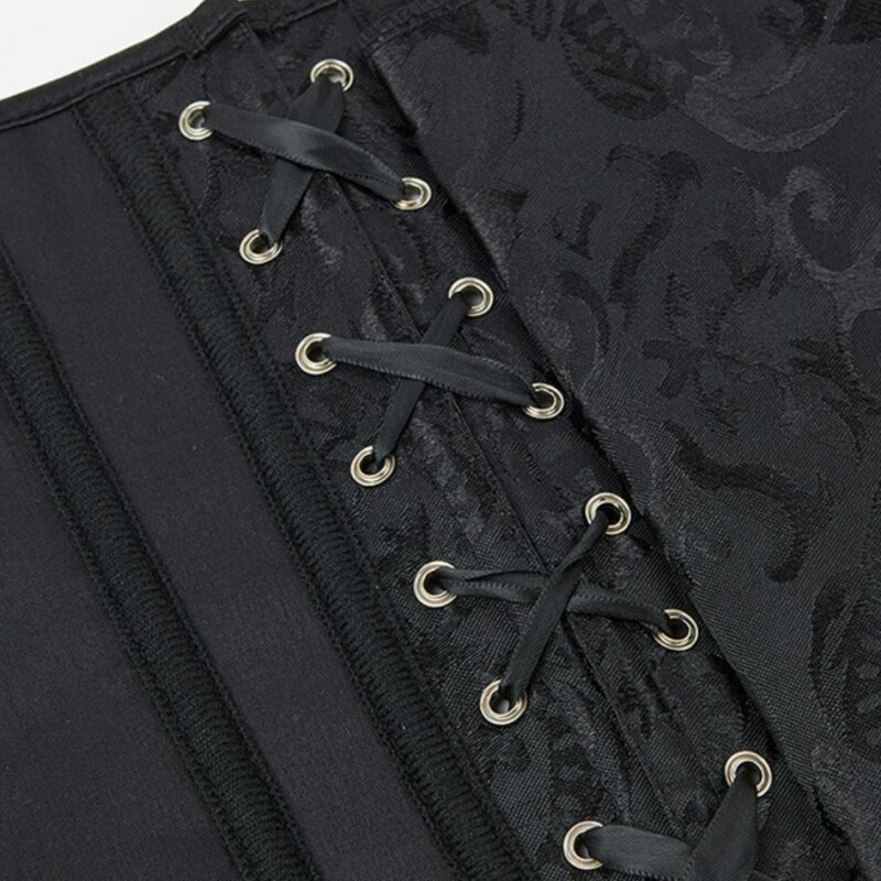 Корсет під бюст Star Night Corset XS, з гачками і шнурівкою, чорний - Зображення 5