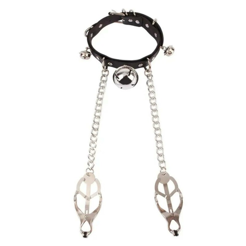 Нашийник із затискачами для сосків Chisa Sins Master Control Collar with Nipple Clamps БДСМ набір - Зображення 1