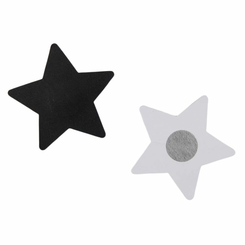 Наклейки на соски у вигляді зірочок Star Night одноразові, чорні, 8 х 8 см - Изображение 1