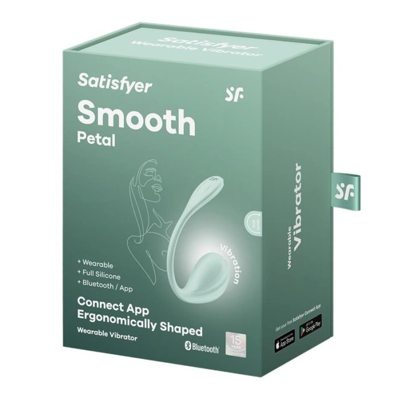 Віброяйце Satisfyer Smooth Petal з додатком, м'ятне, 23.5 х 3.5 см - Изображение 1