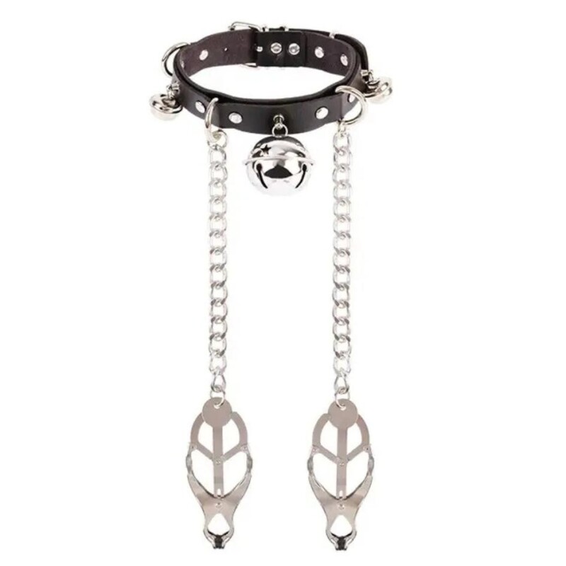 Нашийник із затискачами для сосків Chisa Sins Master Control Collar with Nipple Clamps БДСМ набір - Зображення 2