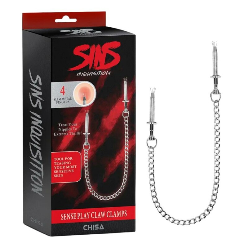 Затискачі для сосків Chisa Sins Sense Play Claw Clamps на ланцюжку, 37.2 см