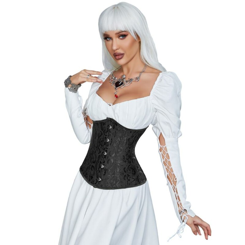 Корсет під бюст Star Night Corset XS, з гачками і шнурівкою, чорний