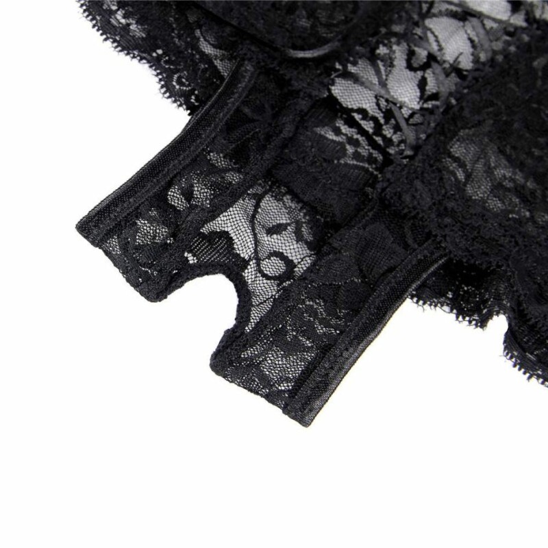 Трусики з доступом на шнурівці зі стрічки Star Night Lace Panty мереживні, чорні, XS-S - Изображение 3