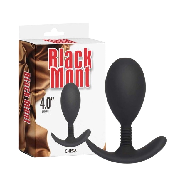 Анальна пробка Chisa Black Mont зі стопером, чорна, 11 х 4.2 см