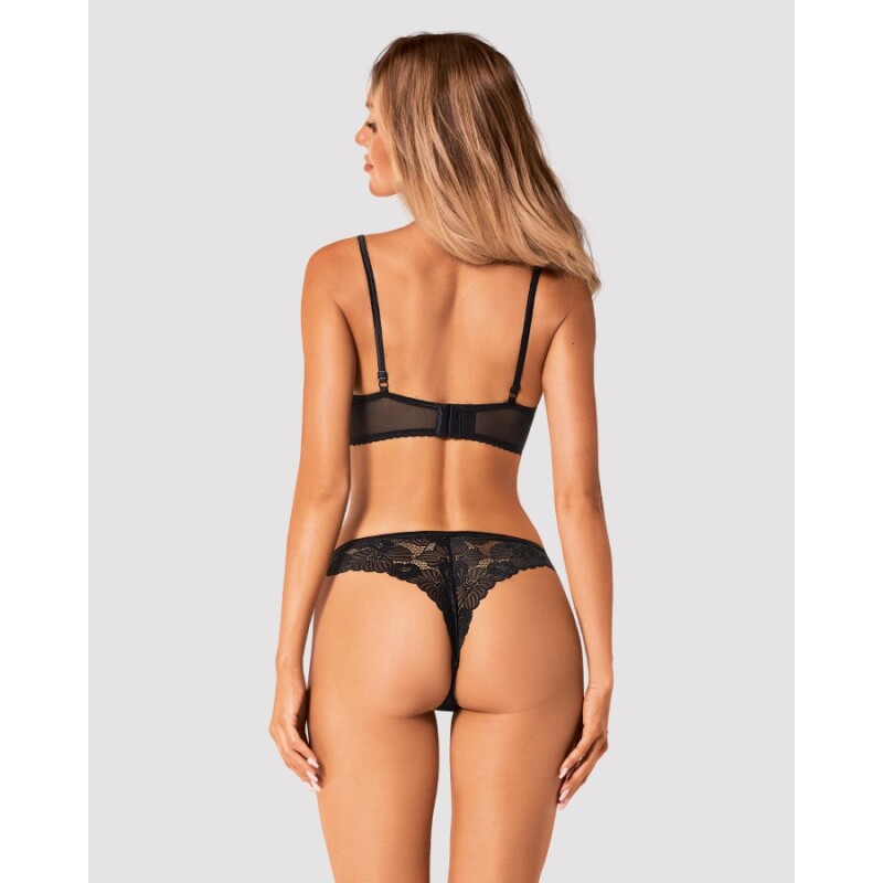 Комплект трусики та бюстгальтер Obsessive Serena Love Set, чорний, XS-S - Зображення 1