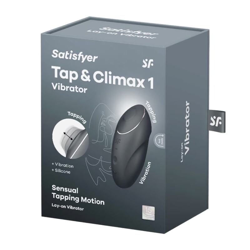 Вібратор Satisfyer Tap & Climax 1 для клітора, чорний, 11 х 4.8 см - Зображення 1