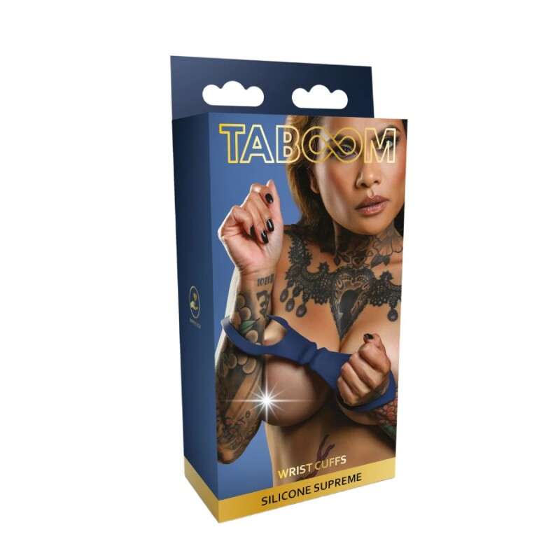 Наручники силіконові Taboom Silicone Supreme Silicone Wrist Cuffs без застібок, сині, 27 x 9 см