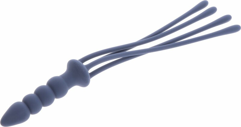 Флогер із ручкою у вигляді анальної пробки Taboom Silicone Supreme, силіконовий, синій - Зображення 4
