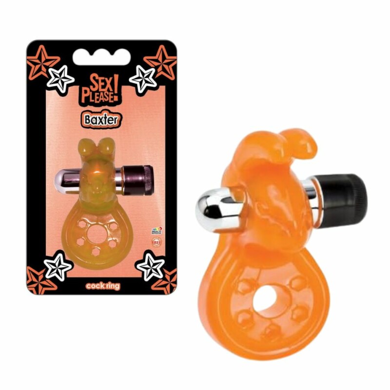 Ерекційне кільце Baxter Vibrating Cock Ring з вібрацією, помаранчеве, 6 х 2.5 см
