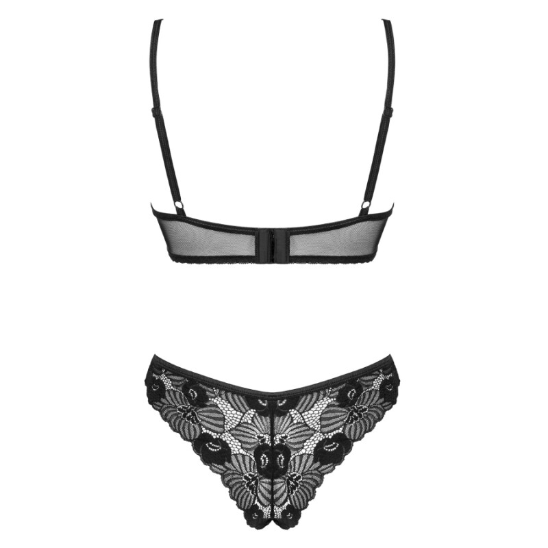 Комплект трусики та бюстгальтер Obsessive Serena Love Set, чорний, XS-S - Зображення 3