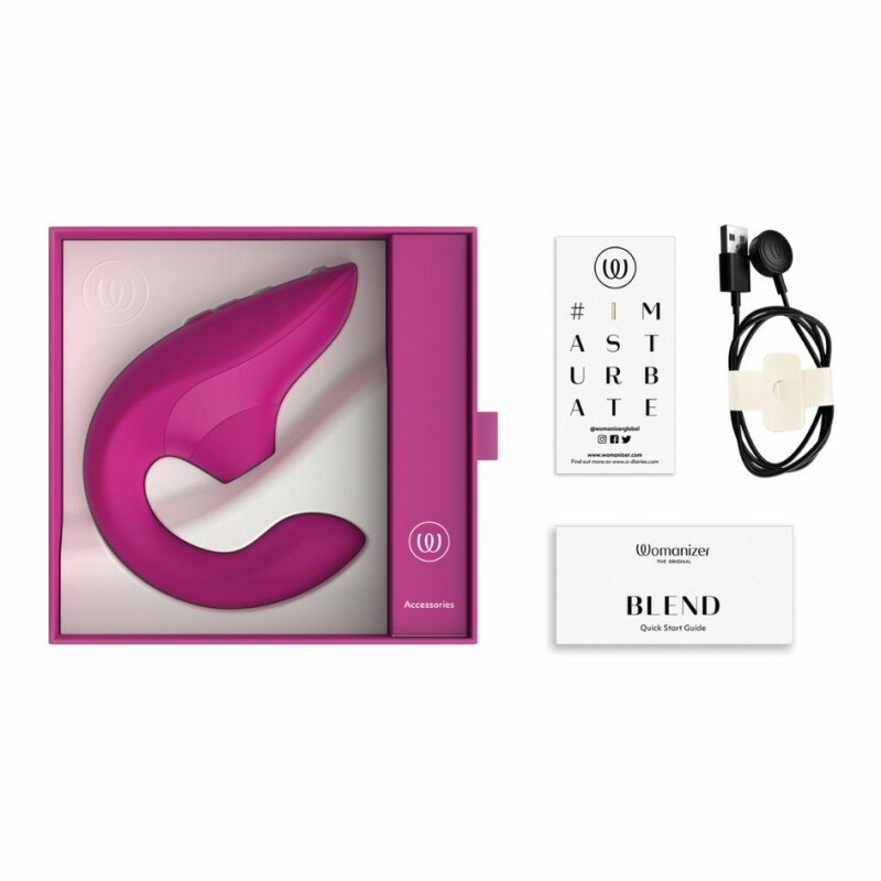 Вібратор-стимулятор подвійний Womanizer Blend Vibrant Pink для точки G і клітора, вакуум і вібрація, рожевий - Зображення 5