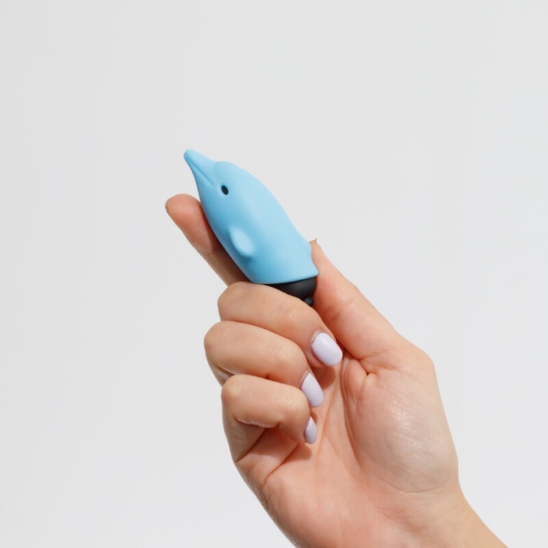 Міні-вібратор Crushios Dolphin з 10 швидкостями, блакитний, 7.5 х 2.6 см - Зображення 3