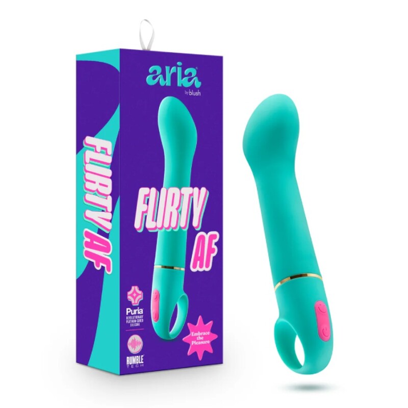 Вібратор Aria By Blush Flirty AF для точки G, зелений, 16.5 х 3.8 см
