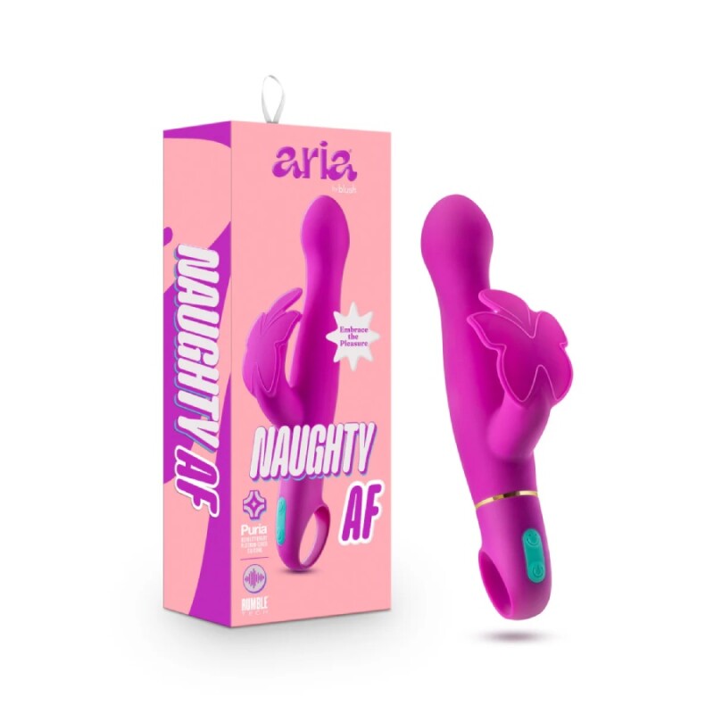 Вібратор Aria By Blush Naughty AF, для клітора, фіолетовий, 18.4 х 4.4 см