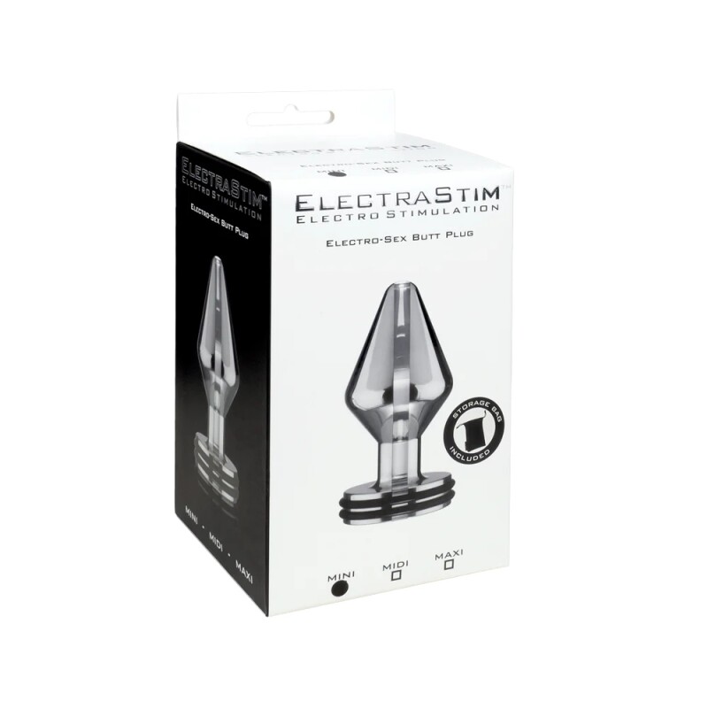Анальна пробка ElectraStim Mini з електростимуляцією, срібляста, 5.6 х 3 см