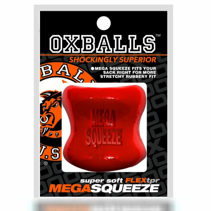 Насадка на мошонку Oxballs Mega-Squeeze червона, 6 х 5 см