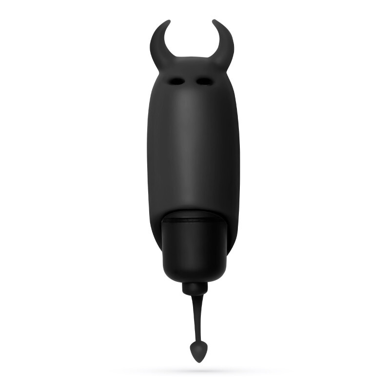 Міні-вібратор віброкуля з насадкою Crushios O-Pet Devil чорного кольору, 9.2 х 2.5 см - Изображение 4