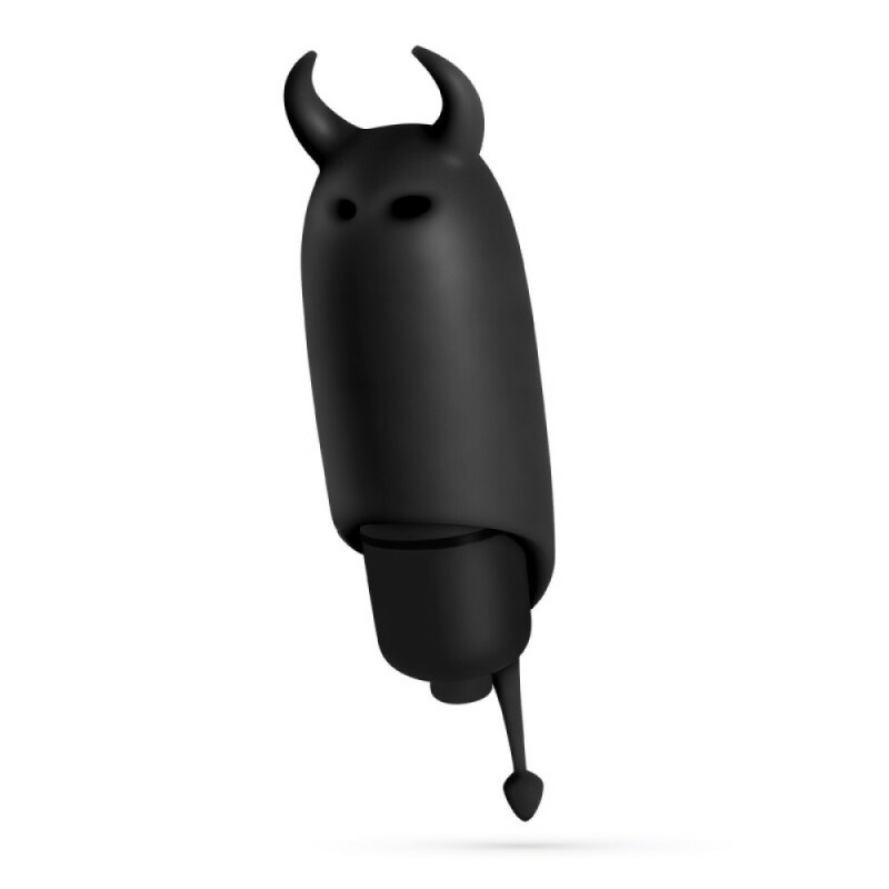 Міні-вібратор віброкуля з насадкою Crushios O-Pet Devil чорного кольору, 9.2 х 2.5 см - Изображение 1