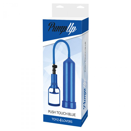 Вакуумна помпа чоловіча Toyz4lovers Push Touch механічна, синя, 23 х 6 см - Зображення 2