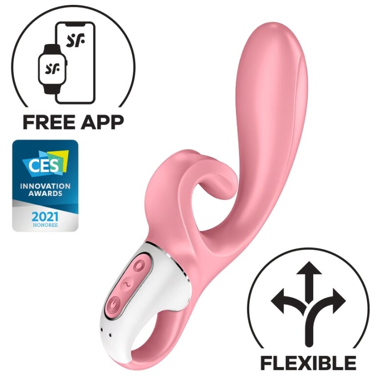 Вібратор-кролик Satisfyer Hug Me з підключенням до додатка, рожевий, 21 х 4.1 см