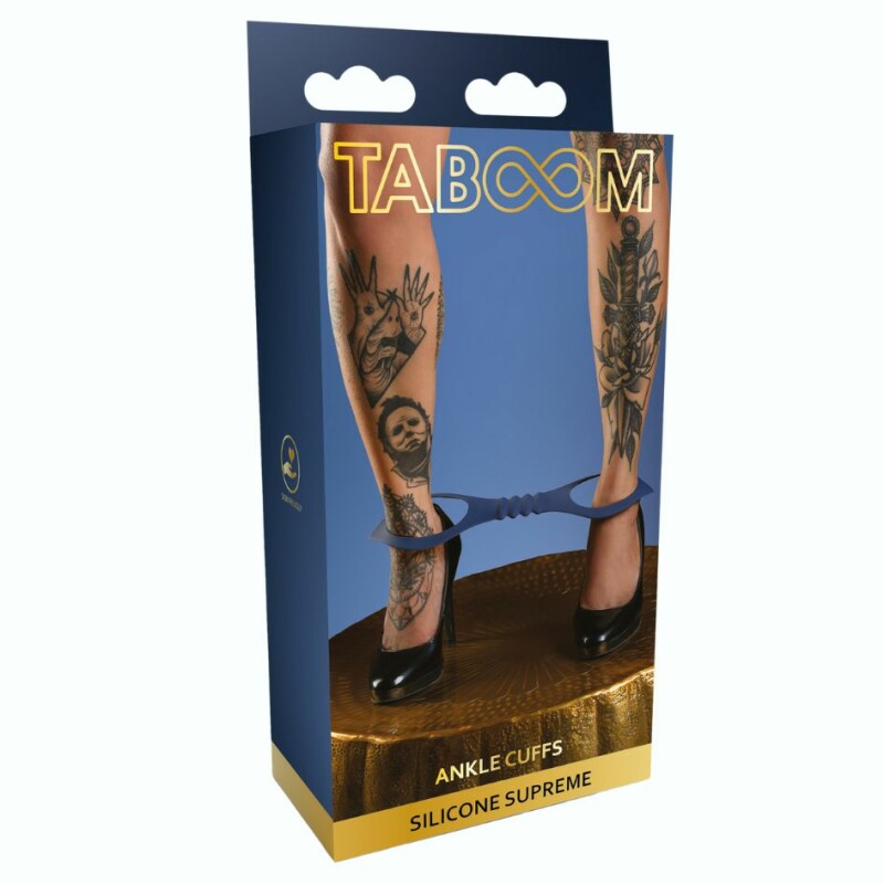 Поножі силіконові Taboom Silicone Supreme Ankle Cuffs без застібок, сині, 32 x 10.5 см